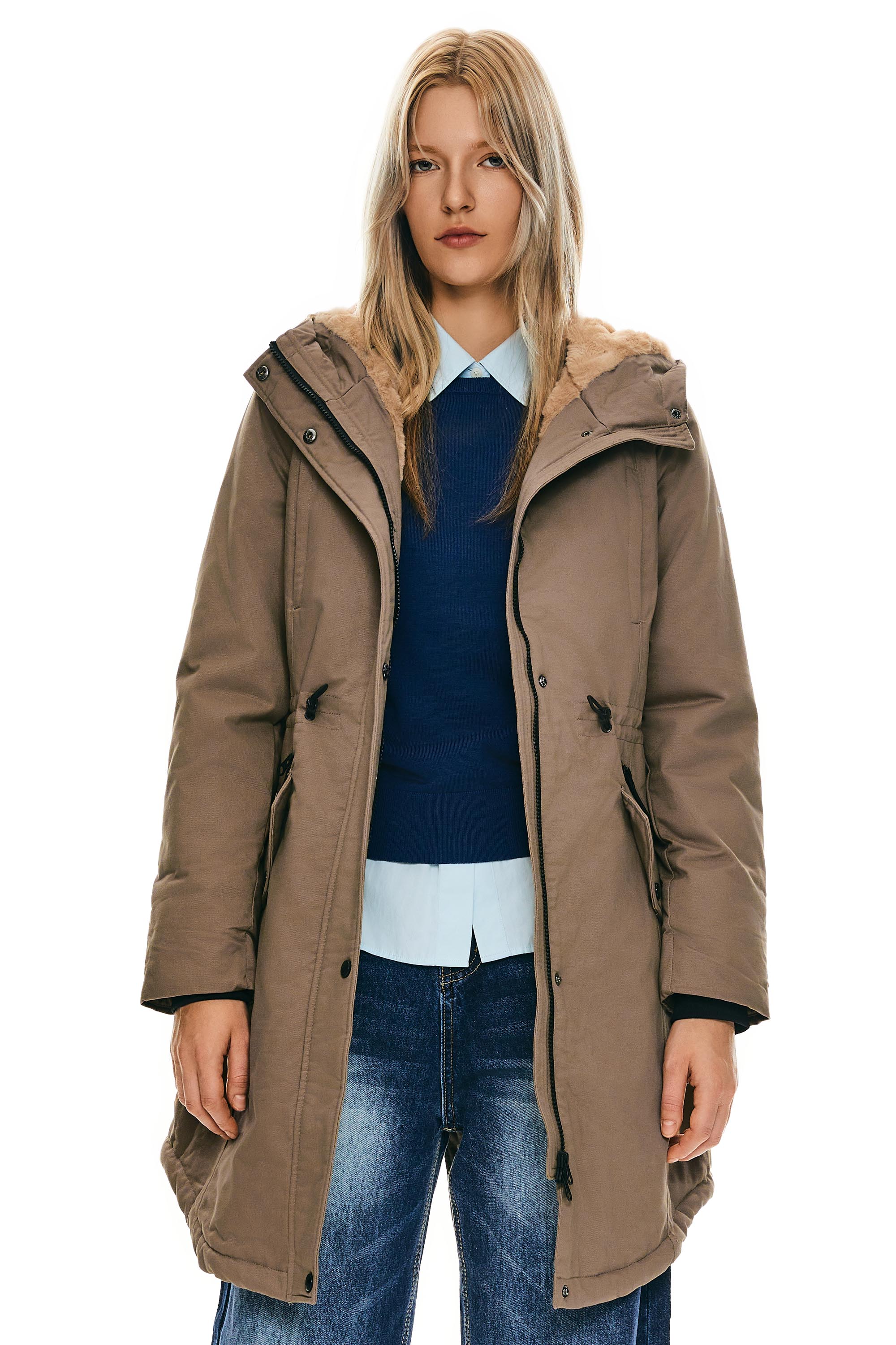 DD 🎁Fleece-Lined Hooded Parka Jacket with Pockets