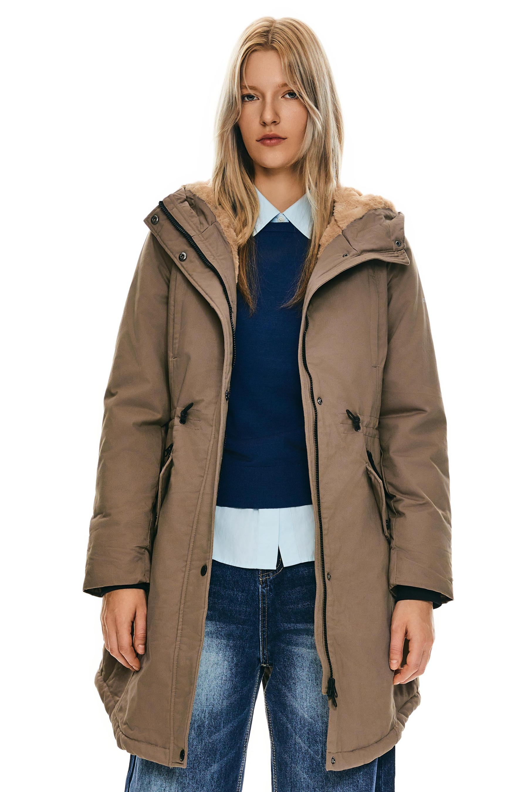 DD 🎁Fleece-Lined Hooded Parka Jacket with Pockets