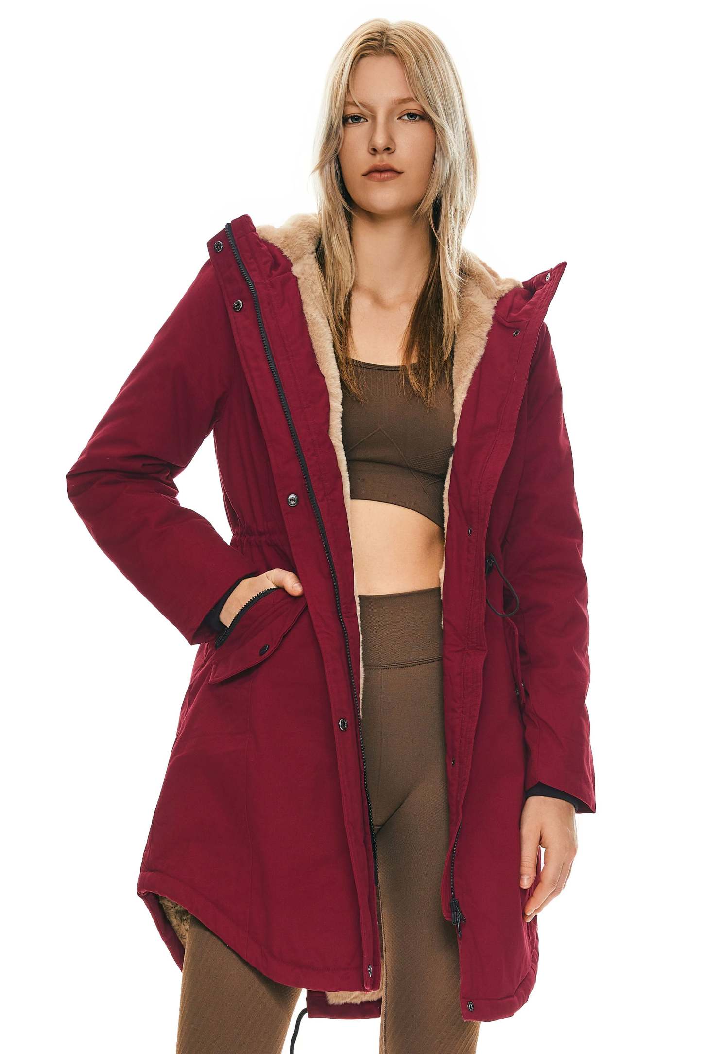 DD 🎁Fleece-Lined Hooded Parka Jacket with Pockets