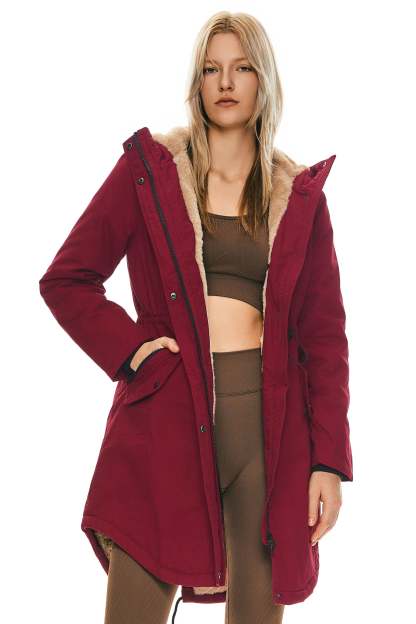 DD 🎁Fleece-Lined Hooded Parka Jacket with Pockets