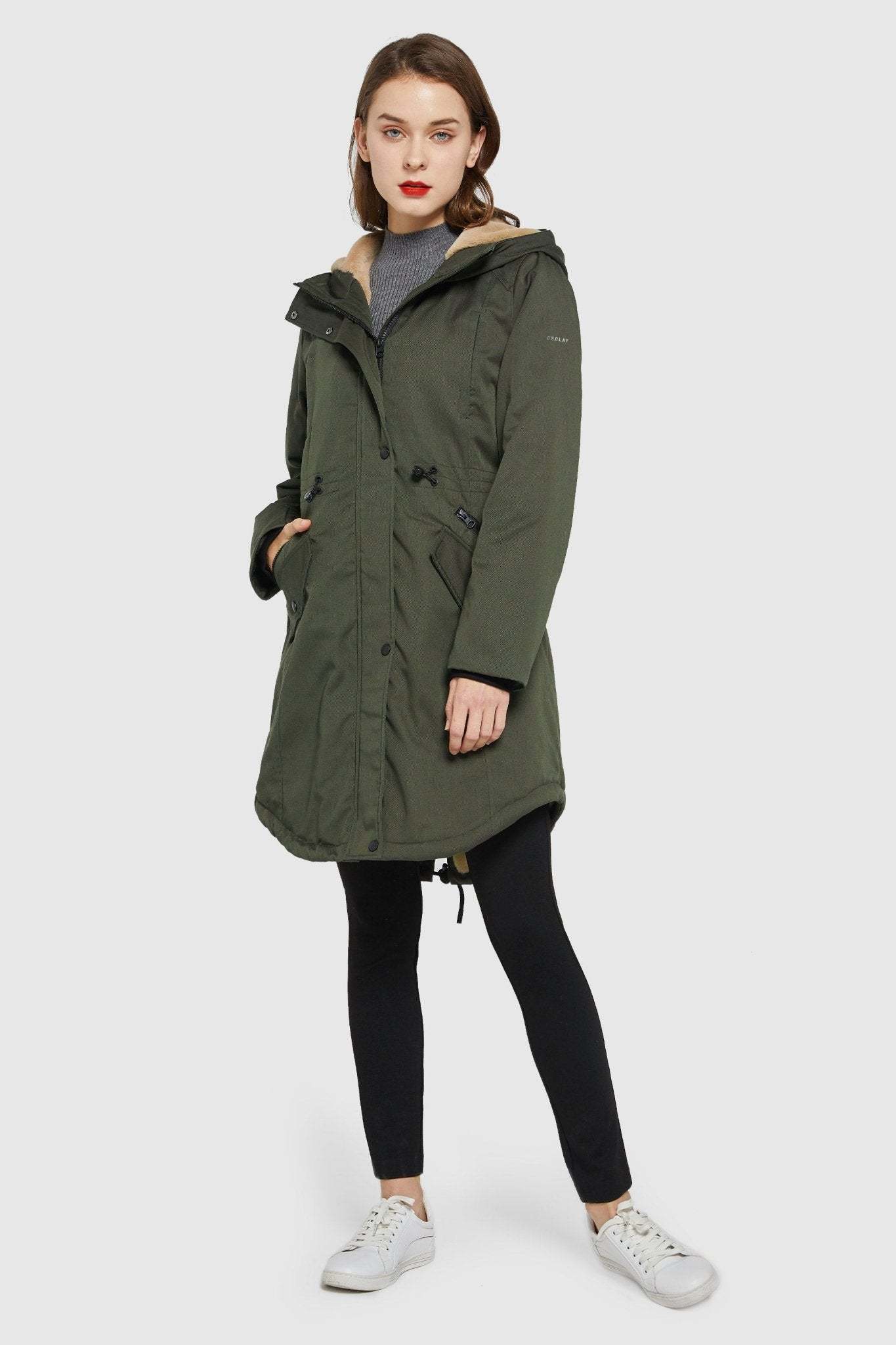 DD 🎁Fleece-Lined Hooded Parka Jacket with Pockets