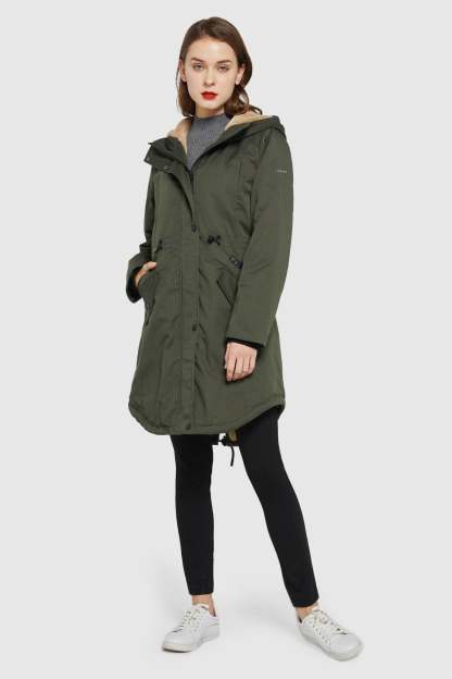 DD 🎁Fleece-Lined Hooded Parka Jacket with Pockets