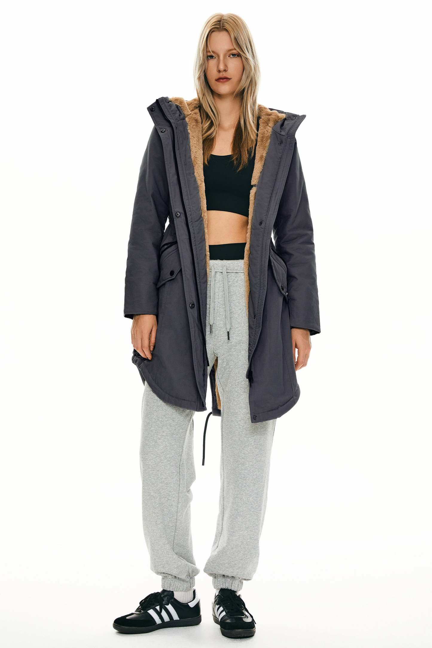 DD 🎁Fleece-Lined Hooded Parka Jacket with Pockets