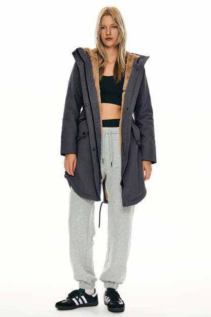 DD 🎁Fleece-Lined Hooded Parka Jacket with Pockets