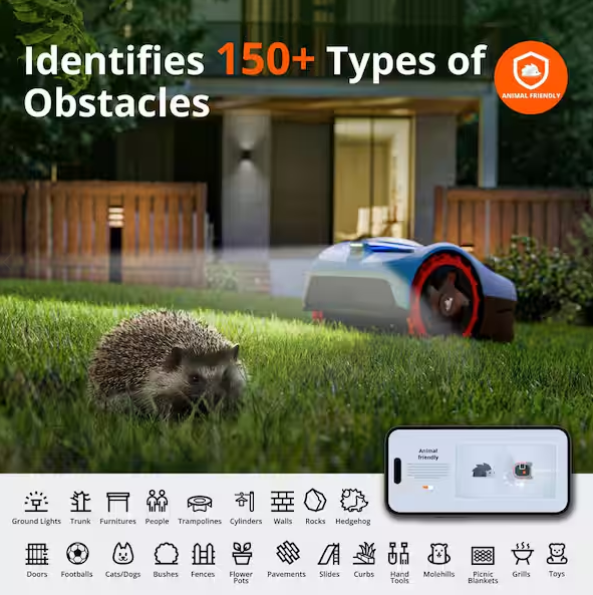 i105N 7.1 in. Robot Lawn Mower with Smart App Control, AI-Powered Assist Mapping, and Multi-Zone Management
