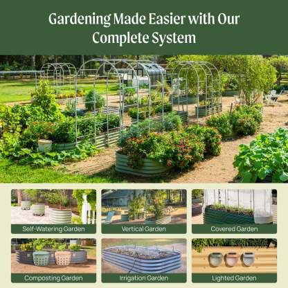 17" Tall 10 In 1 Jumbo Modular Metal Raised Garden Bed Kit