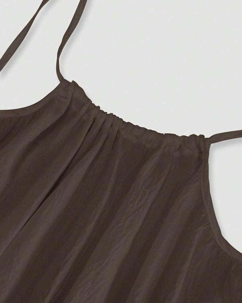 Factory direct sale!Women's Solid Color Backless Cami Dress