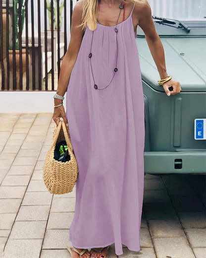 Factory direct sale!Women's Solid Color Backless Cami Dress