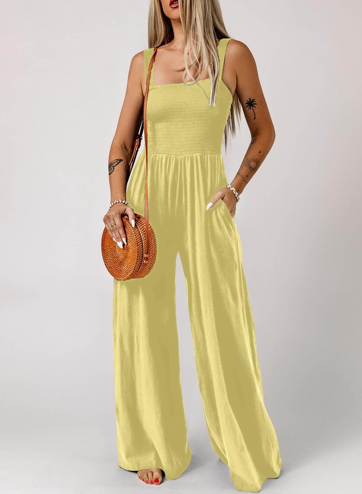 ⚡️Factory wholesale promotion 80% OFF⚡️Women's Sleeveless Jumpsuit with Pockets and adjustable straps/🎯Made in USA