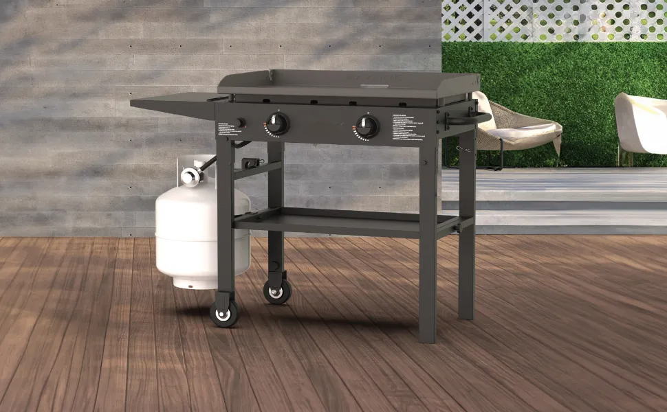 🔥 Limited-Time Deal – Save Up To 80% !Blackstone Flat Top Gas Grill Griddle 2 Burner Propane Fuelled Rear Grease Management System, 1517, Outdoor Griddle Station for Camping, 28 inch