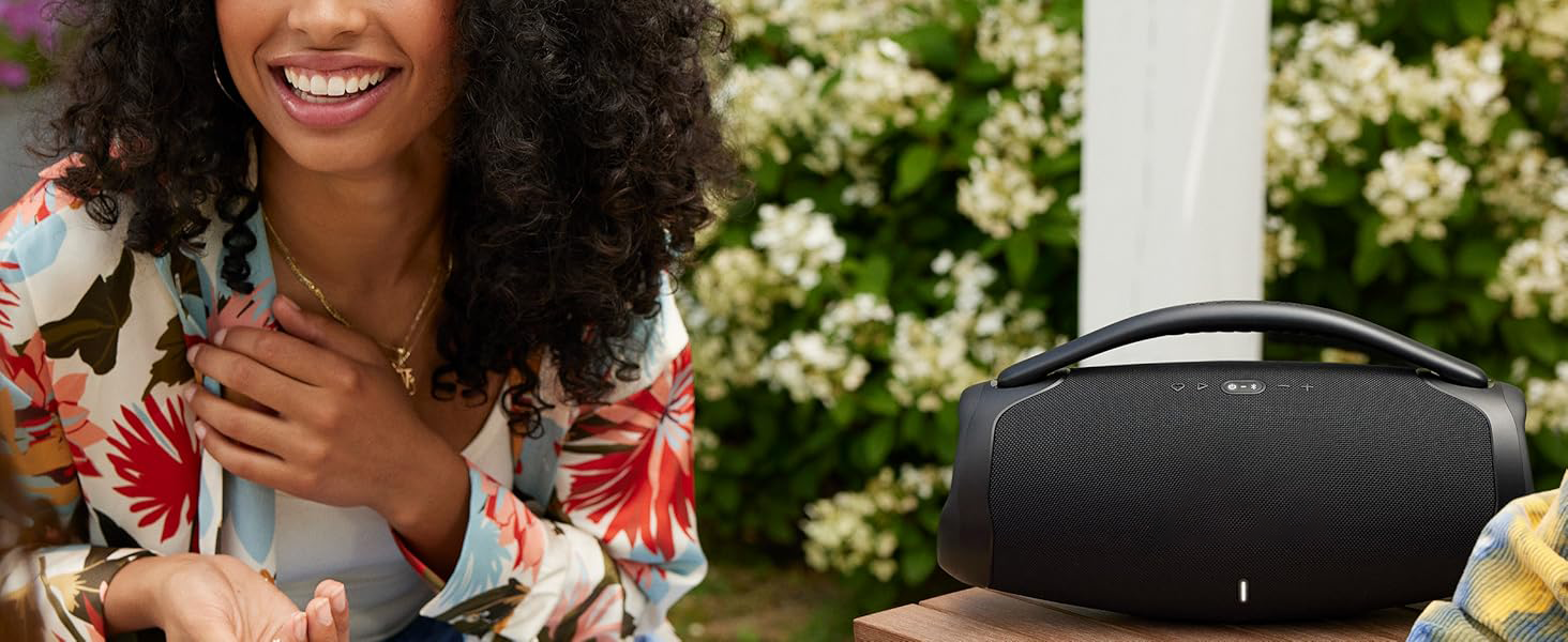 ⚡️Factory wholesale promotion 80% OFF⚡️ Boombox 3 Black Portable Bluetooth Speaker with Massive Sound, Deepest Bass, IPX7 Waterproof, 24H Playtime, PartyBoost
