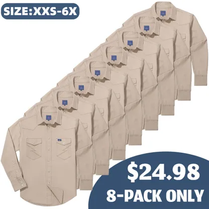 🔥SEPTEMBER  HOT-SALE 🔥Men's Long Sleeve Stone-Washed and Pre-Washed Denim Work Shirt