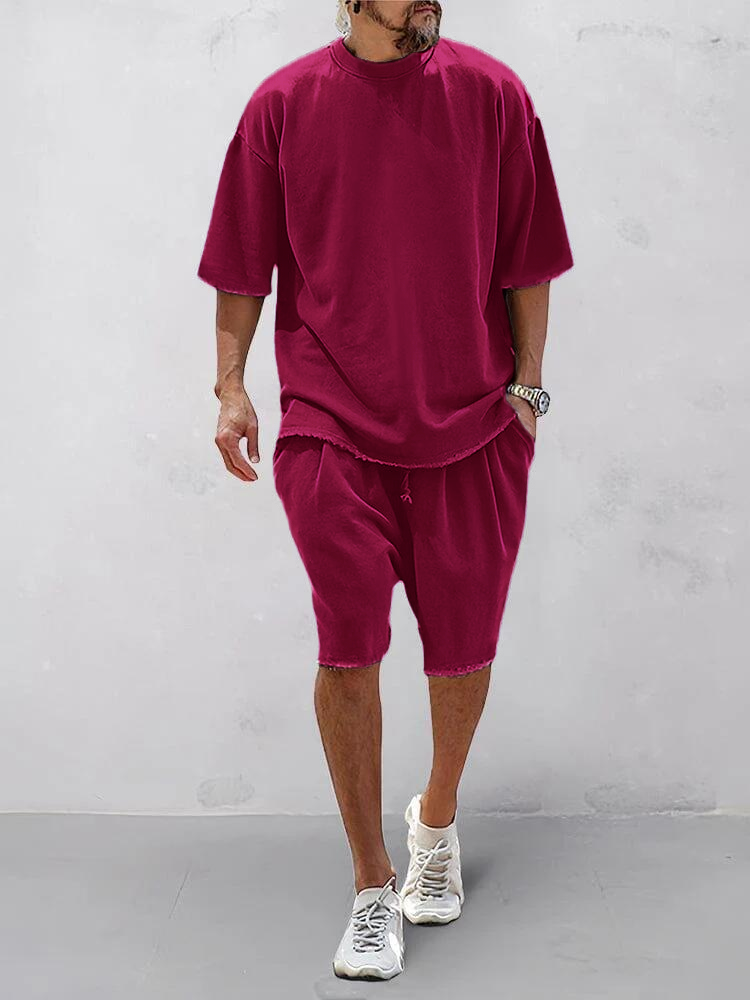 🔥Spring Fresh Sale 🎁Men's Casual Loose Fit Solid Sports Sets