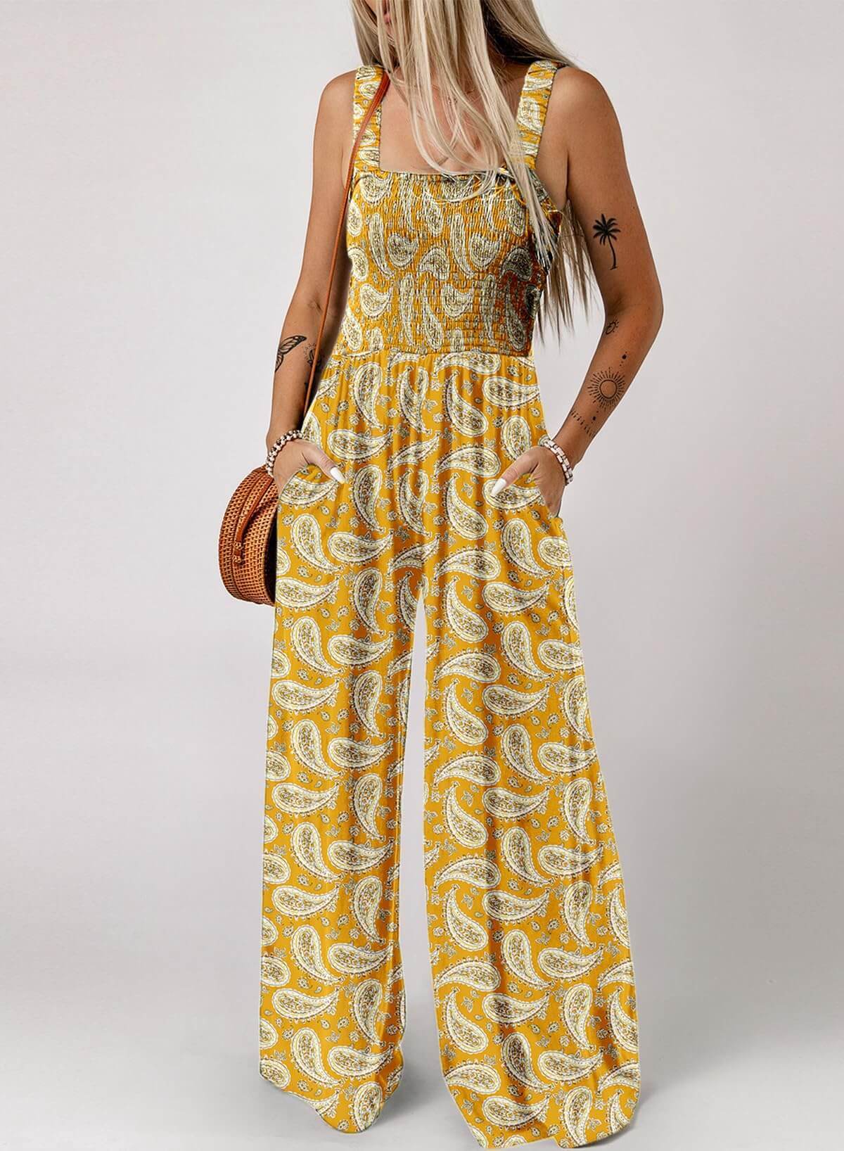 ⚡️Factory wholesale promotion 80% OFF⚡️Women's Sleeveless Jumpsuit with Pockets and adjustable straps/🎯Made in USA