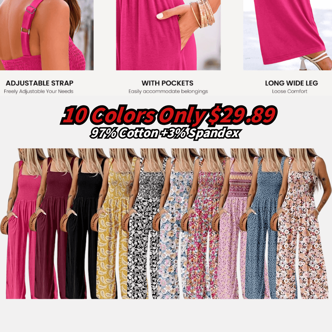 ⚡️Factory wholesale promotion 80% OFF⚡️Women's Sleeveless Jumpsuit with Pockets and adjustable straps/🎯Made in USA