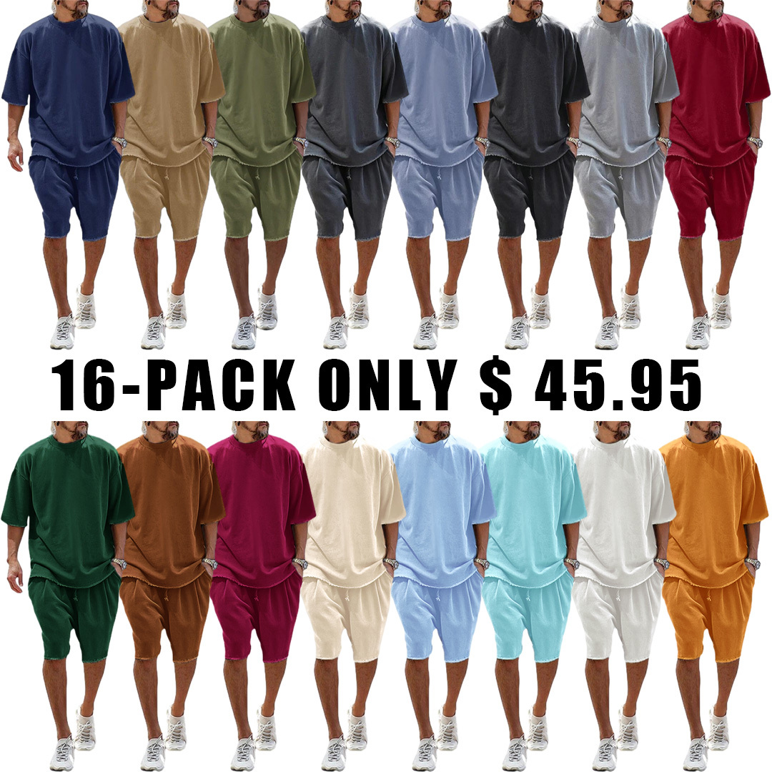 🔥Spring Fresh Sale 🎁Men's Casual Loose Fit Solid Sports Sets