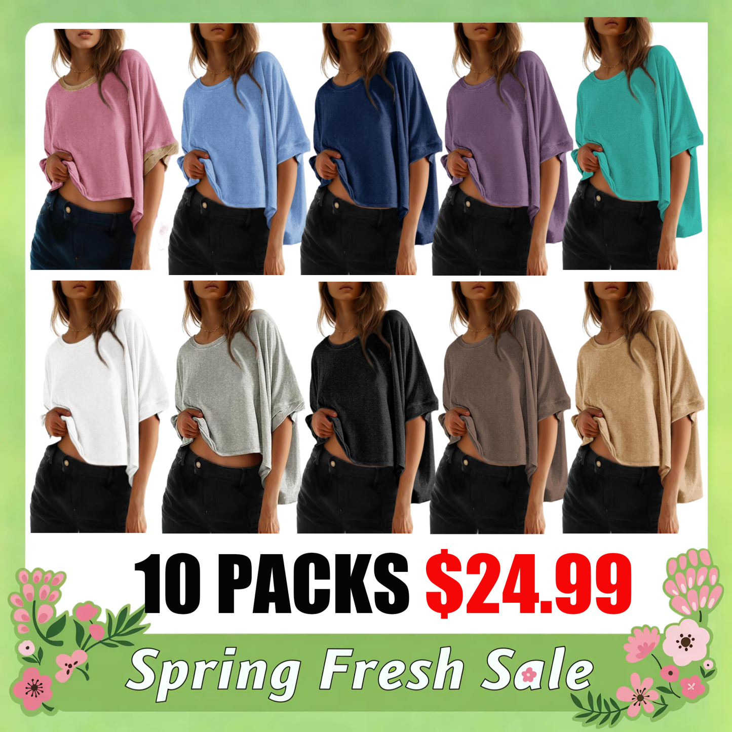 🔥 Limited-Time Deal – Save Up To 80%!Summer Shirts 2026 Womens Solid T Shirts for Women Loose Oversized Tops Basic Tee