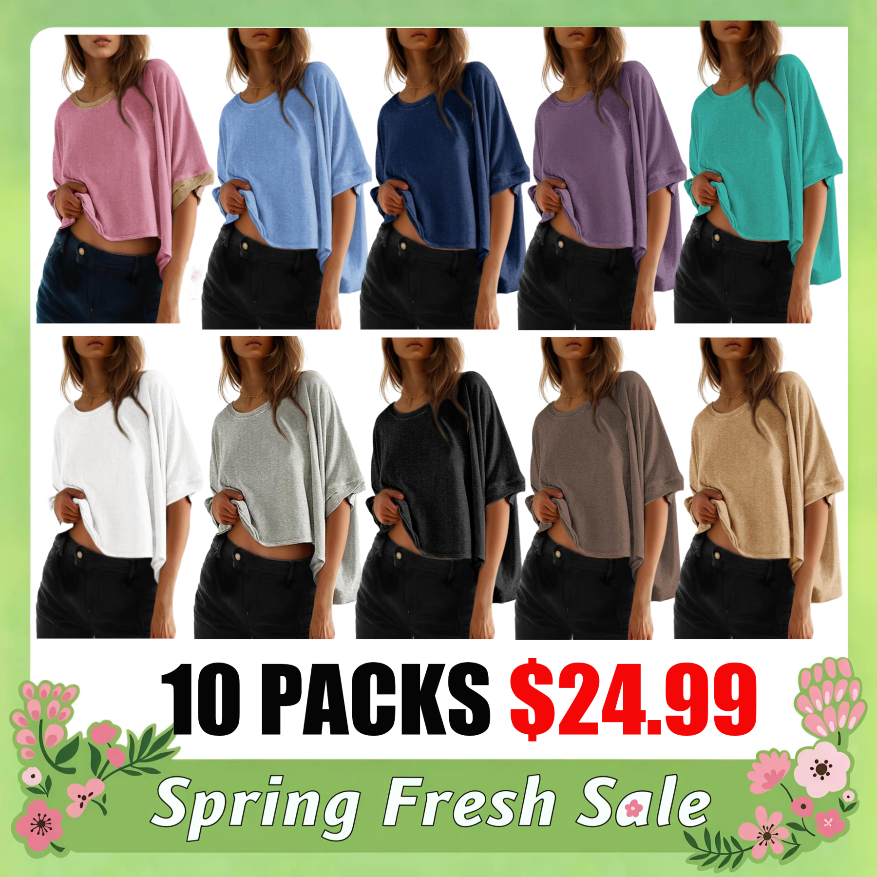 🔥 Limited-Time Deal – Save Up To 80%!Summer Shirts 2026 Womens Solid T Shirts for Women Loose Oversized Tops Basic Tee