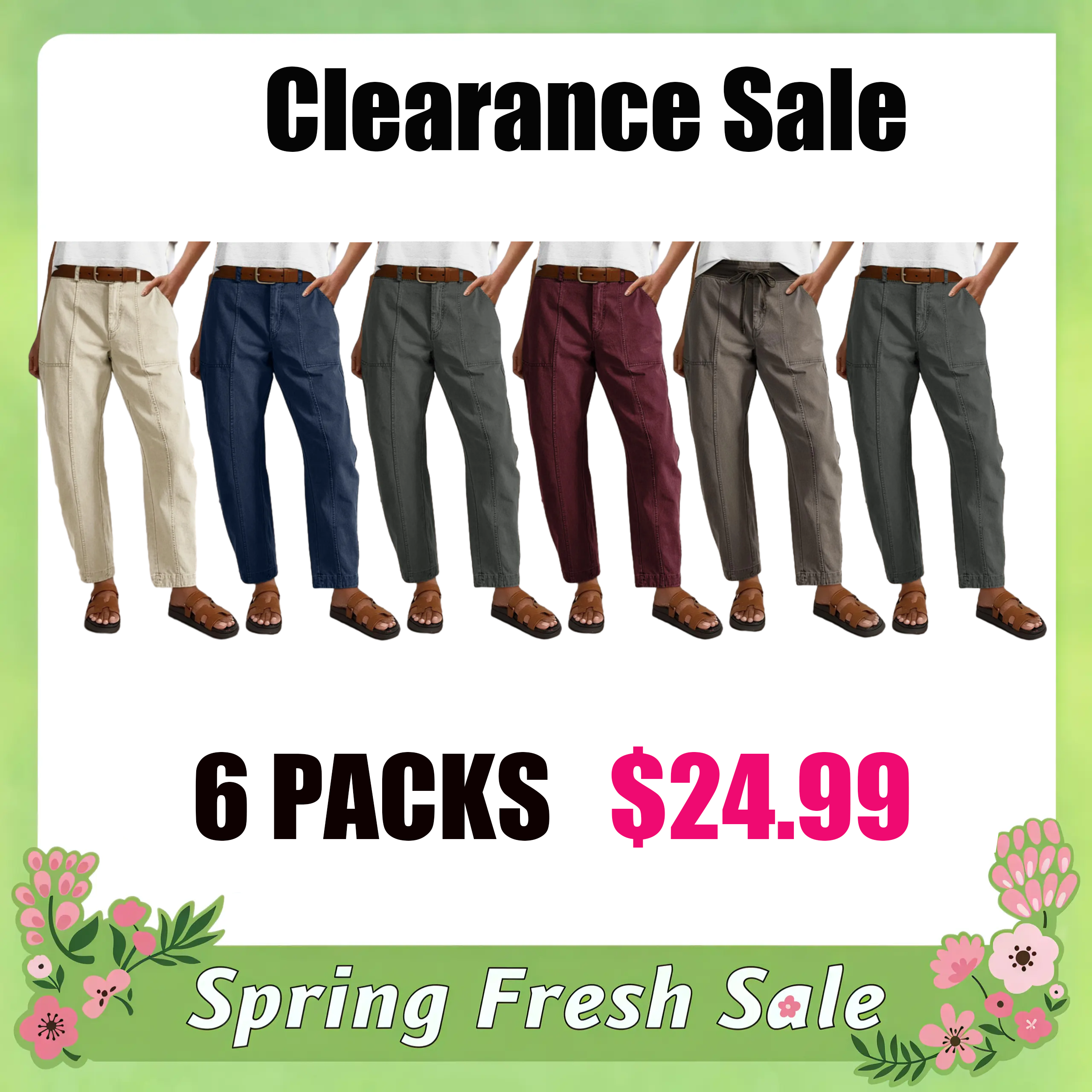 🔥 Limited-Time Deal – Save Up To 80% !10 packs only $32!Solid Stitch Detail Mid Waist Barrel Leg Pants Without Belt