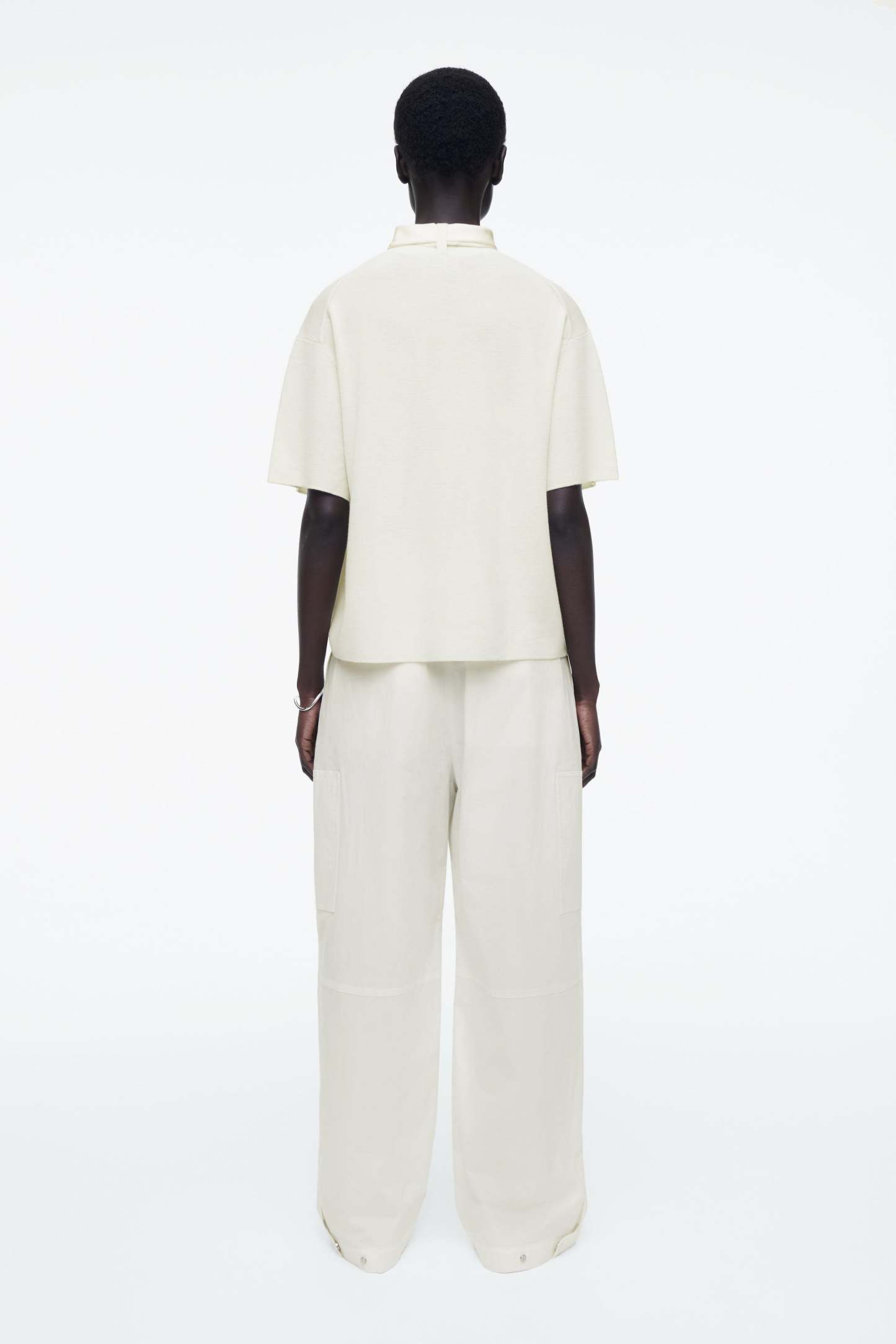 SCARF-DETAIL WOOL T-SHIRT