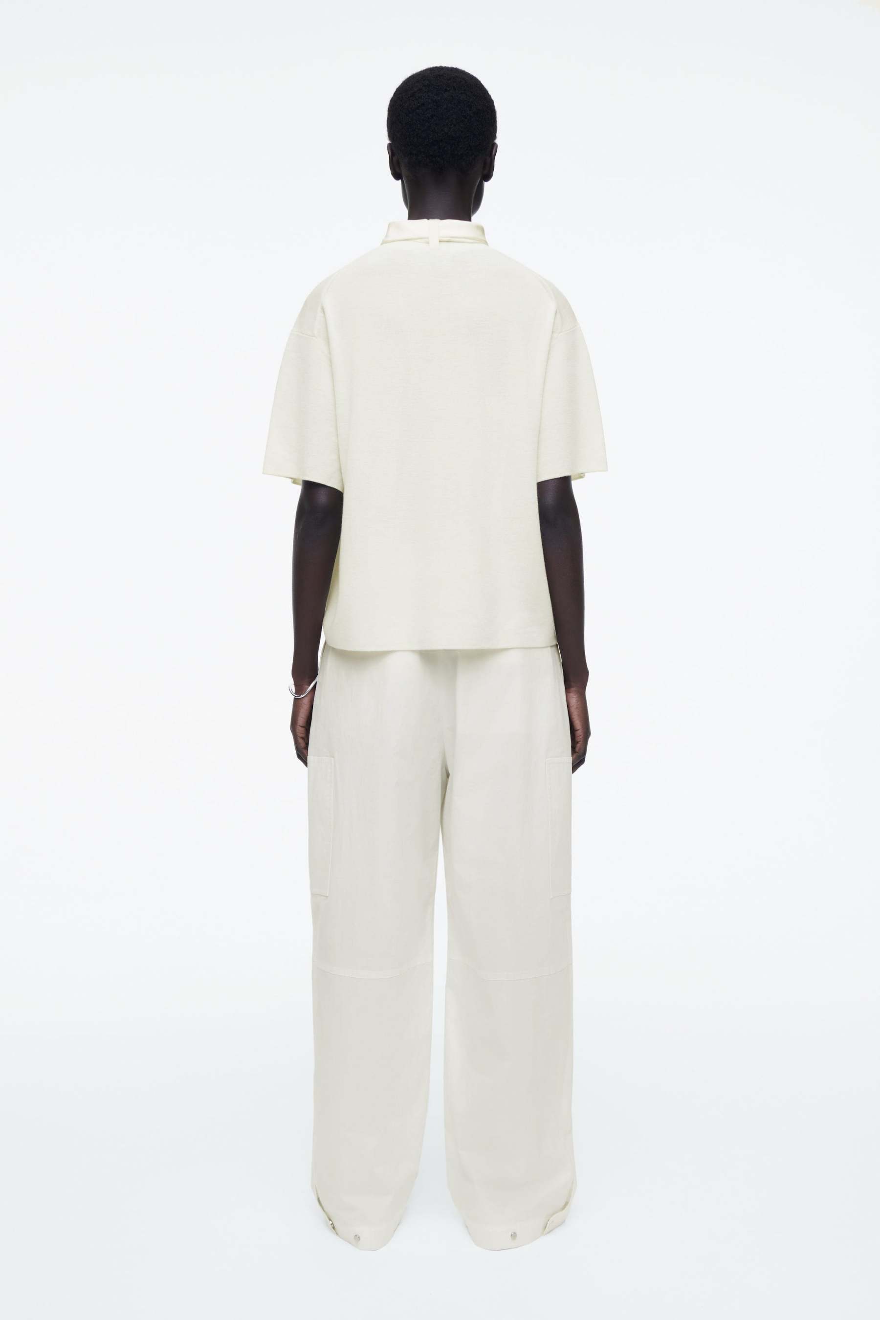 SCARF-DETAIL WOOL T-SHIRT