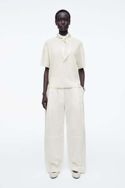 SCARF-DETAIL WOOL T-SHIRT