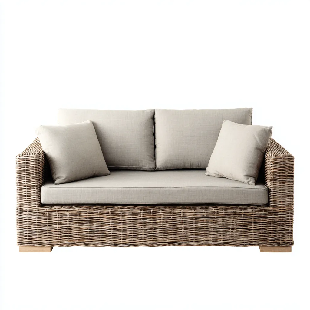 Canapé de jardin en résine tressée - 150x85x80 cm - beige - style moderne-Restota