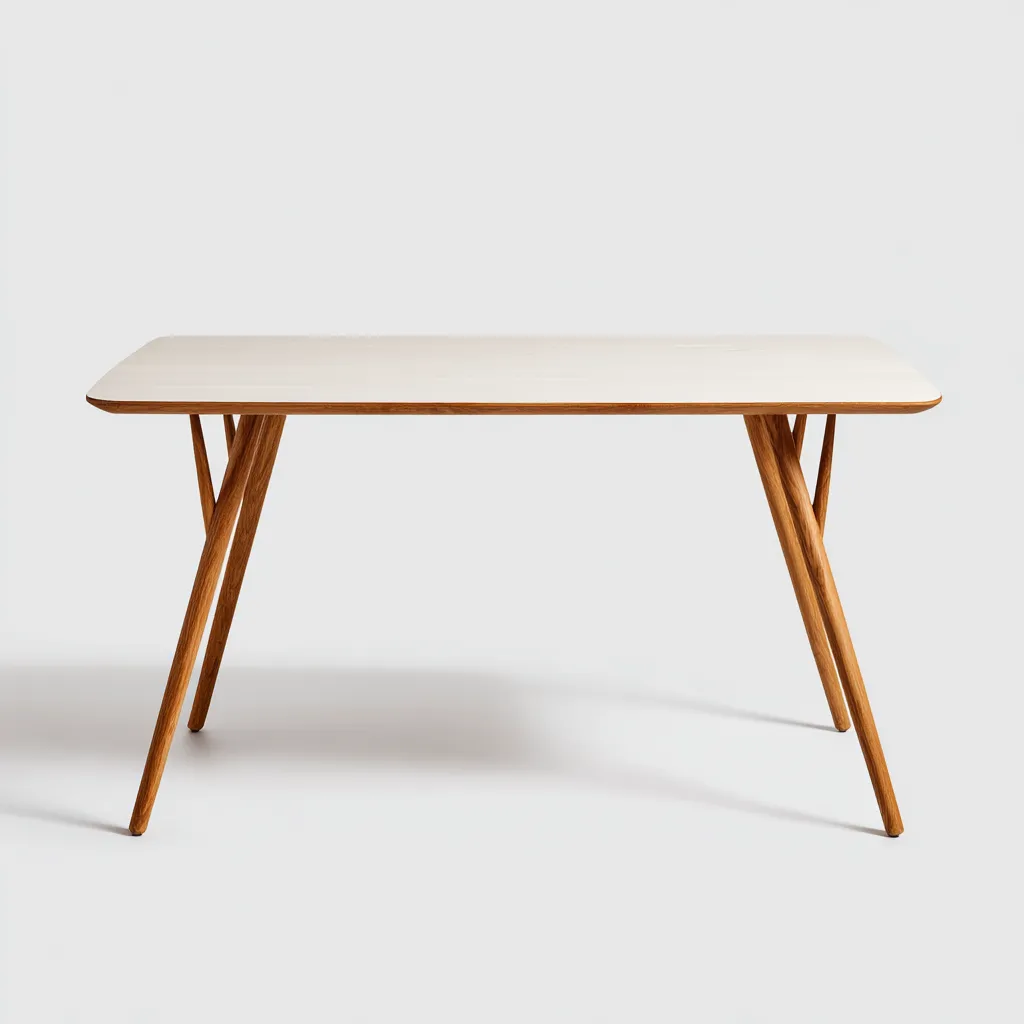Table à manger rectangulaire en bois 160x90x75 cm - blanc-chêne - style scandinave élégant-Restota