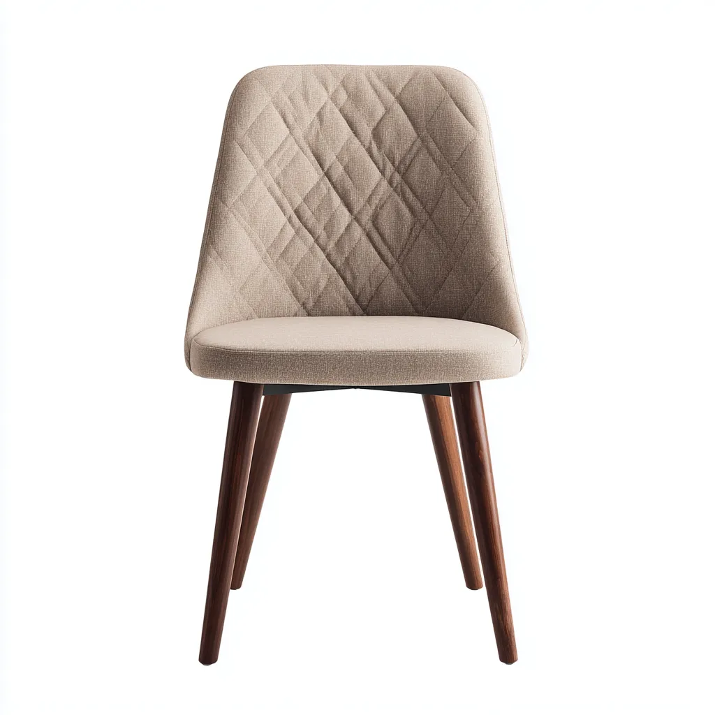 Chaise de salle à manger en tissu et bois 48x54x86 cm - beige-marron - design moderne-Restota