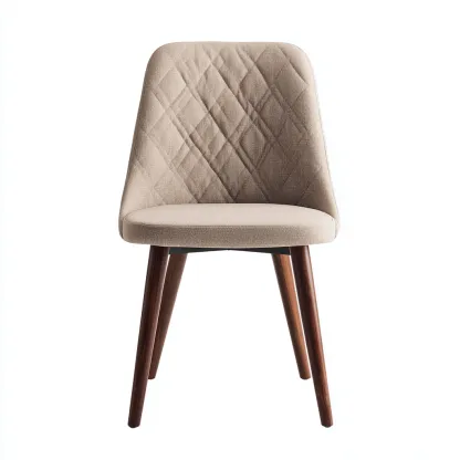 Chaise de salle à manger en tissu et bois 48x54x86 cm - beige-marron - design moderne-Restota