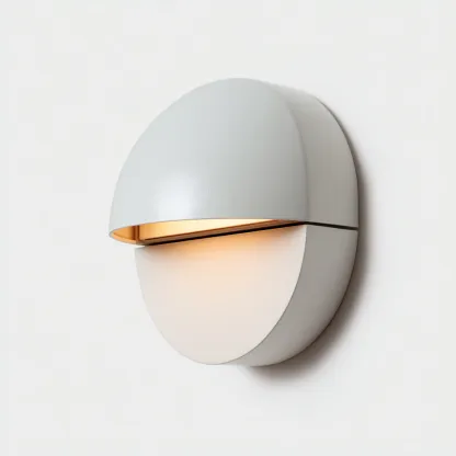 Applique murale ronde en aluminium blanc 18x9x20 cm - blanc - design moderne épuré-Restota