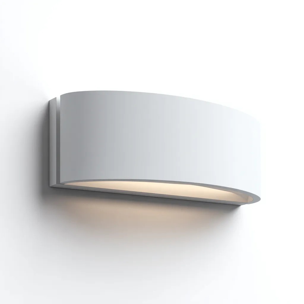 Applique murale en aluminium blanc incurvée 26x12x9 cm - blanc - style moderne minimaliste-Restota