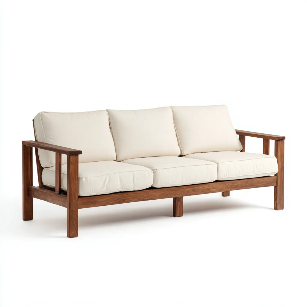 Canapé de jardin en bois massif - 185x78x82 cm - beige - style naturel contemporain-Restota
