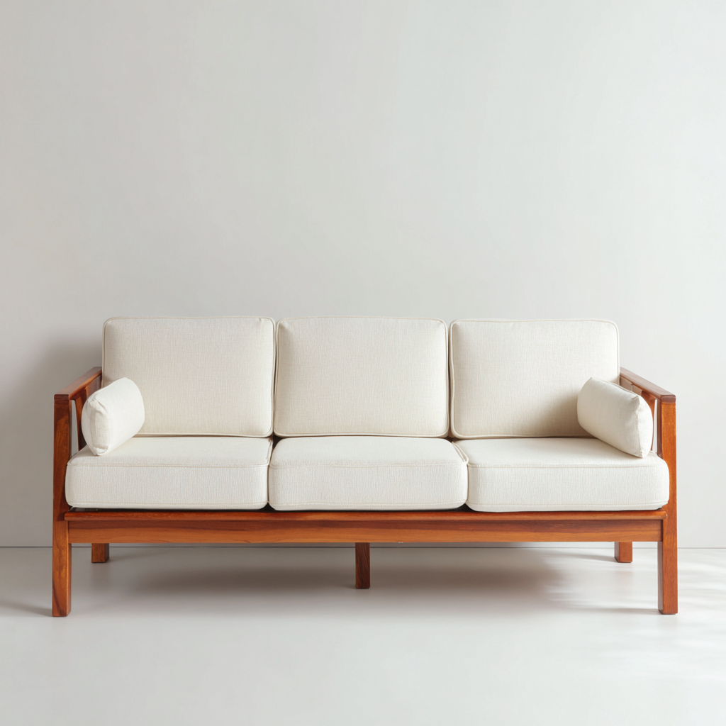 Canapé de jardin en bois d'acacia - 185x78x82 cm - beige - design moderne élégant-Restota