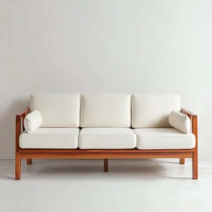 Canapé de jardin en bois d'acacia - 185x78x82 cm - beige - design moderne élégant-Restota