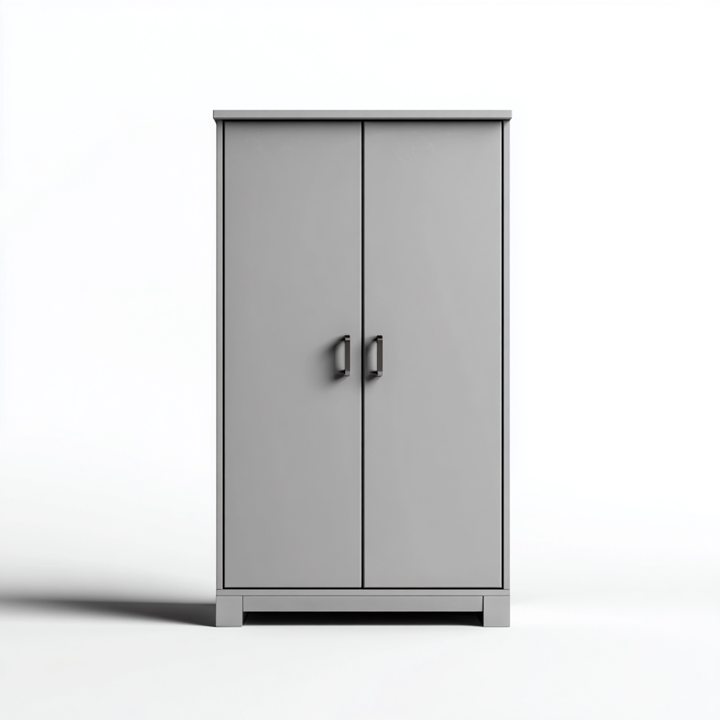 Armoire en bois - 100x50x180 cm - gris - style moderne-Restota