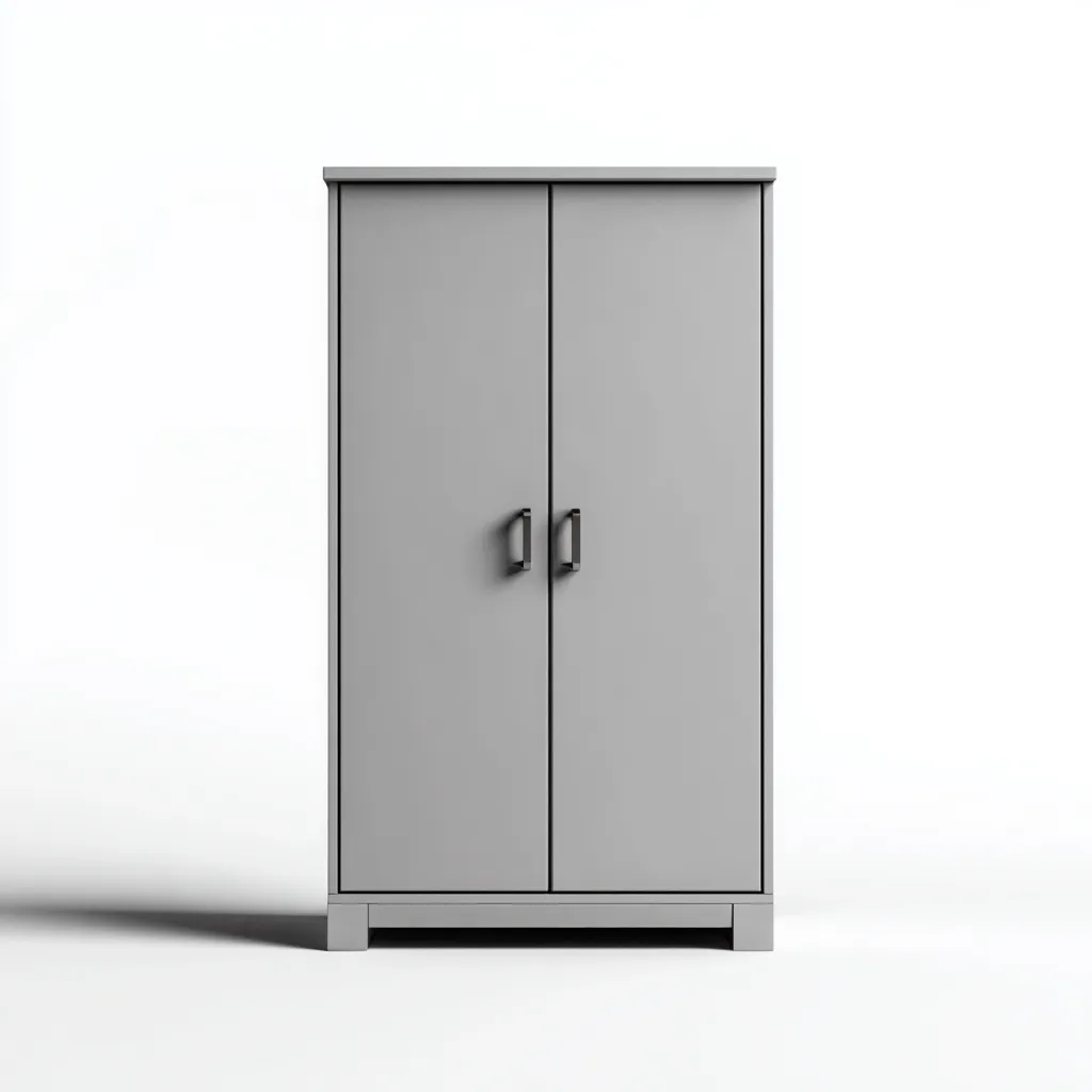 Armoire en bois - 100x50x180 cm - gris - style moderne-Restota