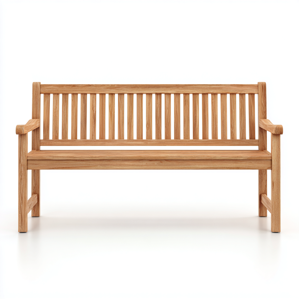 Banc de jardin en bois - 150x60x90 cm - boisnaturel - style classique-Restota