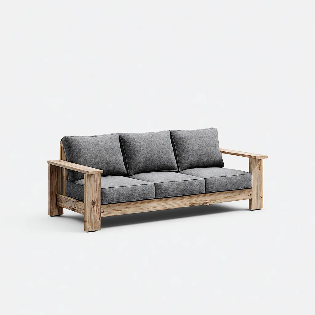 Canapé de jardin en bois de pin - 185x78x82 cm - gris - design minimaliste-Restota