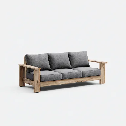 Canapé de jardin en bois de pin - 185x78x82 cm - gris - design minimaliste-Restota