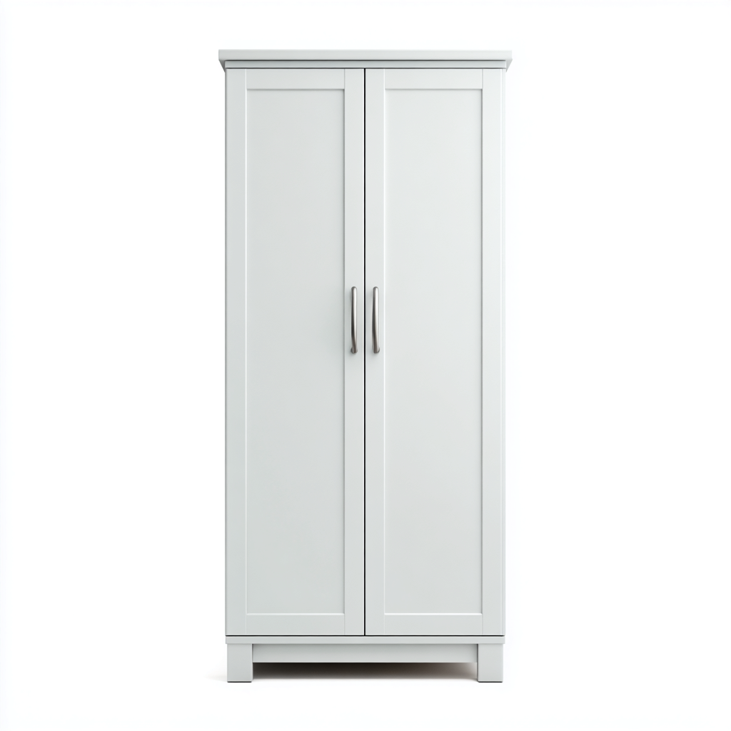Armoire en bois 100x45x175 cm - blancmat - design moderne avec espaces de rangement-Restota