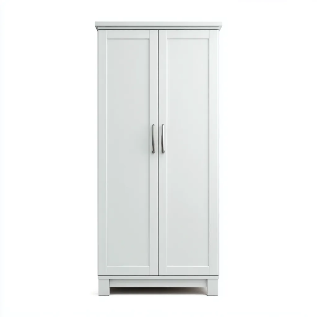 Armoire en bois 100x45x175 cm - blancmat - design moderne avec espaces de rangement-Restota