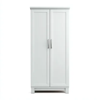 Armoire en bois 100x45x175 cm - blancmat - design moderne avec espaces de rangement-Restota