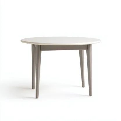 Table à manger ronde en bois 110x110x75 cm - blancgris - style scandinave moderne-Restota