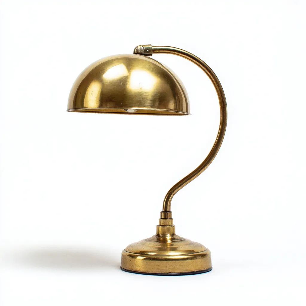 Lampe de table en laiton 25x25x40 cm - doré - design vintage-Restota