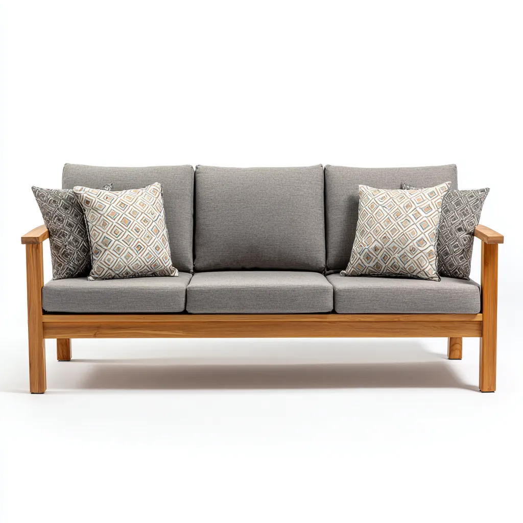 Canapé de jardin en bois d'acacia - 180x75x80 cm - gris - design moderne-Restota