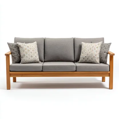 Canapé de jardin en bois d'acacia - 180x75x80 cm - gris - design moderne-Restota