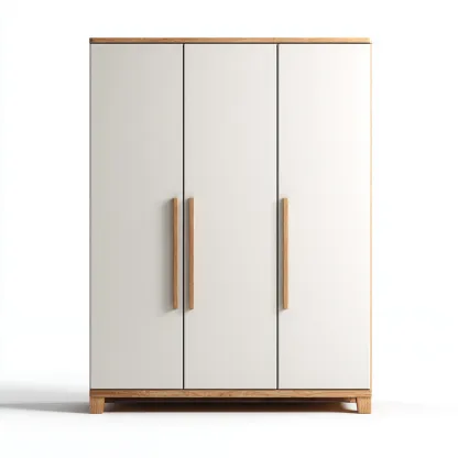 Armoire en bois 150x55x190 cm - blancbois - style scandinave avec espaces de rangement-Restota