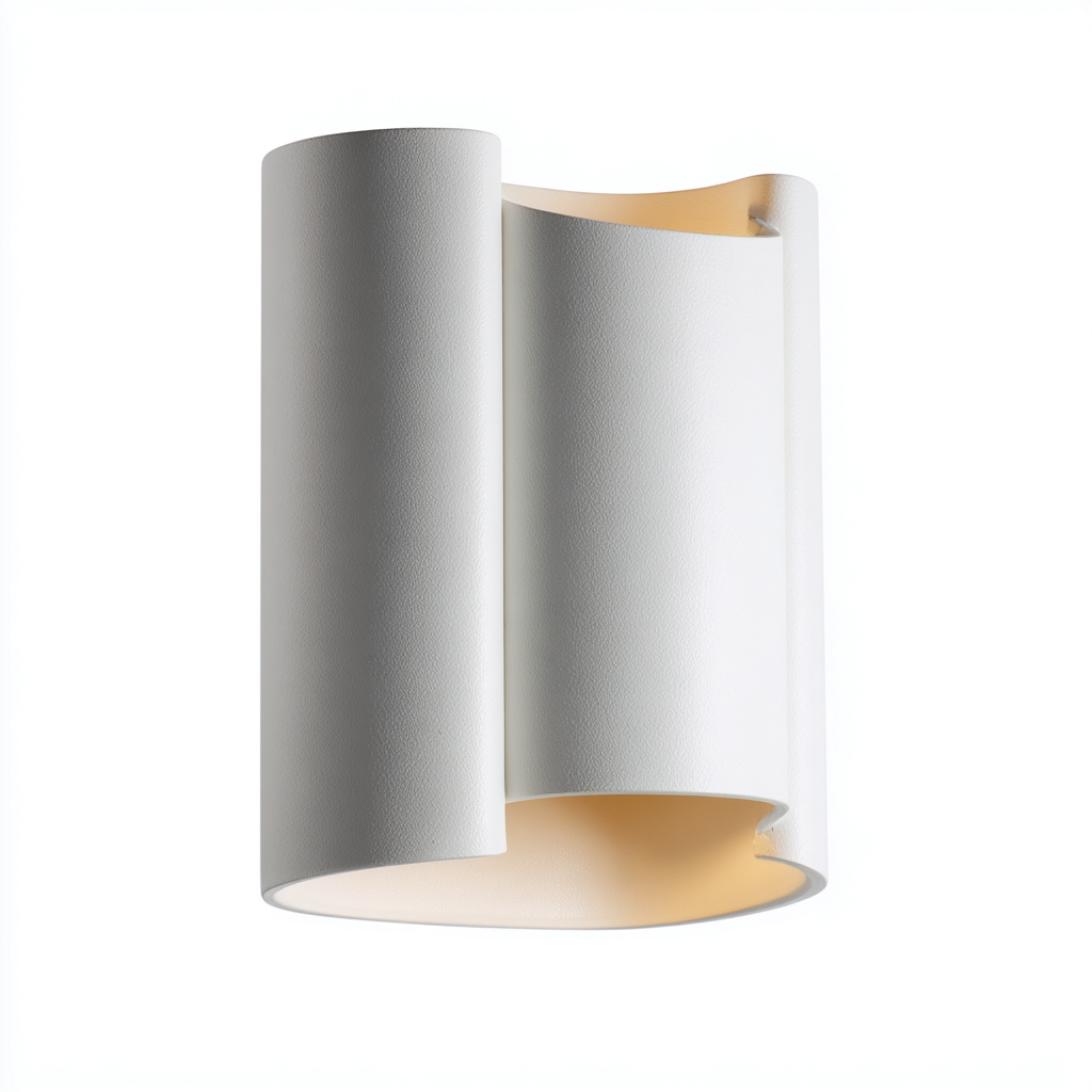 Applique murale en aluminium blanc ondulé 20x12x24 cm - blanc - design moderne artistique-Restota