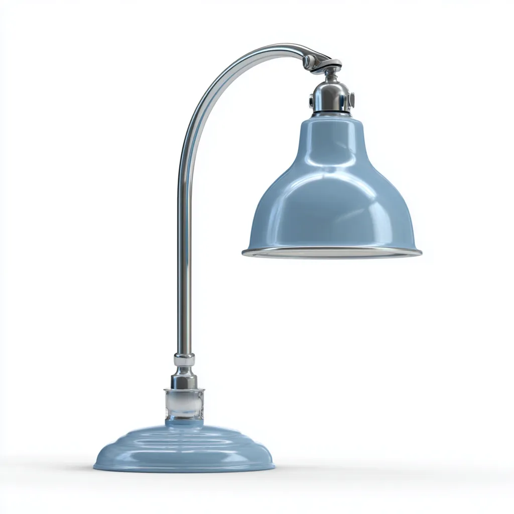 Lampe de table en métal 24x24x45 cm - bleu argenté - style industriel-Restota